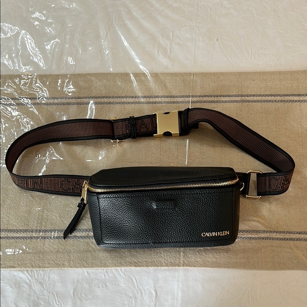 Calvin Klein Black Belt Bag Minimalist Design